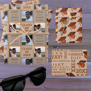 Afstuderen Kool Trendy Assortment 2 Foto Inpakpapier Vel