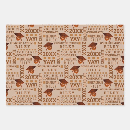 Afstuderen Kool Trendy Assortment 2 Foto Inpakpapier Vel (Voorkant 3)