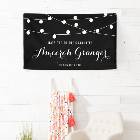 Afstuderen Koord met zwarte en witte vellen Spandoek (Insitu)