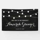 Afstuderen Koord met zwarte en witte vellen Spandoek (Horizontaal)