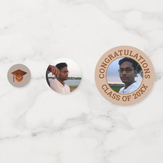 Afstuderen koper feliciteert Koel Foto Party Confetti (Voorkanten)