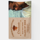 Afstuderen koper Gefeliciteerd Afstuderen 1 foto Spandoek (Verticaal)