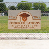 Afstuderen koper moderne felicitaties Afstuderen Spandoek (Insitu)