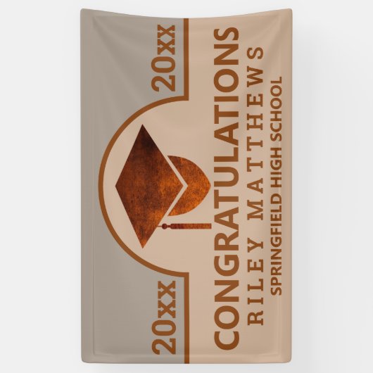 Afstuderen koper moderne felicitaties Afstuderen Spandoek (Verticaal)