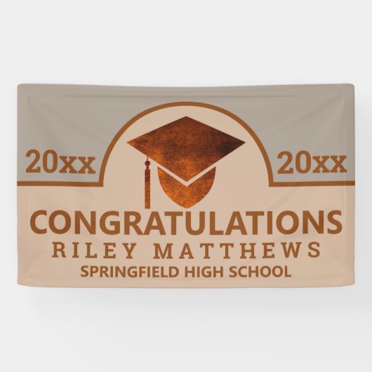 Afstuderen koper moderne felicitaties Afstuderen Spandoek (Horizontaal)