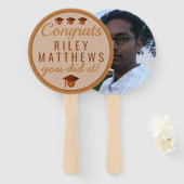 Afstuderen koperen kool geconfectioneerde foto's handwaaier (Voorkant en achterkant)