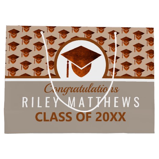 Afstuderen koperen patroon Cool Trendy Congrates Groot Cadeauzakje (Achterkant)