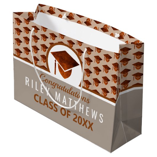 Afstuderen koperen patroon Cool Trendy Congrates Groot Cadeauzakje (Achterkant Gekanteld)