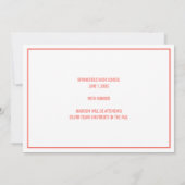 Afstuderen Koraal Roze Eenvoudige witte bekledings Aankondiging (Achterkant)