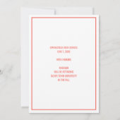 Afstuderen Koraal Roze Manuscript Witte Bekleding  Aankondiging (Achterkant)