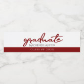 Afstuderen Koraal Script | Hand-belettering met ja Waterfles Etiket (Enkel label)