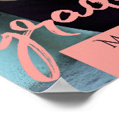 Afstuderen Koraal Script | Trendy Afstudeerder fot Poster (Hoek)