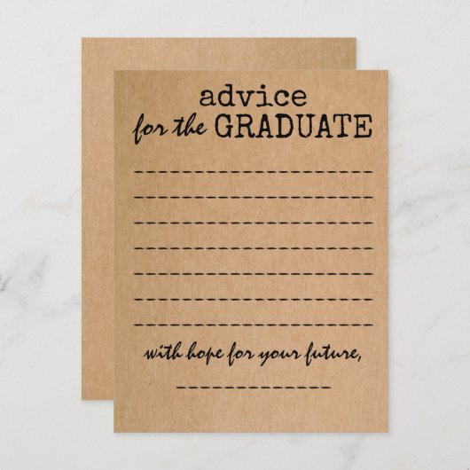 Afstuderen Kraft Advice Kaart (Voorkant / Achterkant)