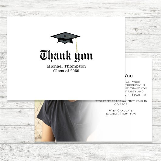 Afstuderen krant aangepaste foto dank u bedankkaart