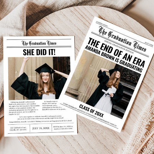 Afstuderen krant afstudeerfeest kaart