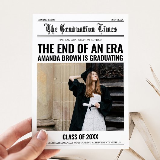 Afstuderen krant afstudeerfeest kaart