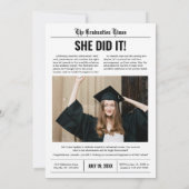 Afstuderen krant foto afstudeerfeest kaart (Achterkant)