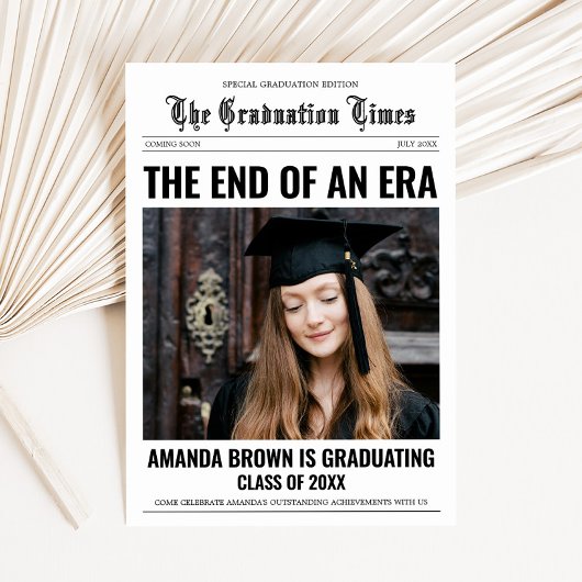 Afstuderen krant foto afstudeerfeest kaart