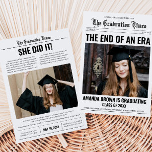 Afstuderen krant foto afstudeerfeest kaart