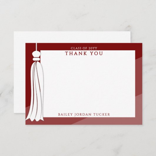 Afstuderen kwastje donkerrood ombre bedankt (Voorkant / Achterkant)