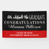 Afstuderen laat het Afstuderen zwarte rood vieren Spandoek (Horizontaal)