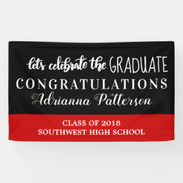Afstuderen laat het Afstuderen zwarte rood vieren Spandoek