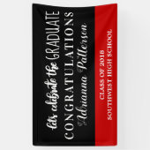 Afstuderen laat het Afstuderen zwarte rood vieren Spandoek (Verticaal)