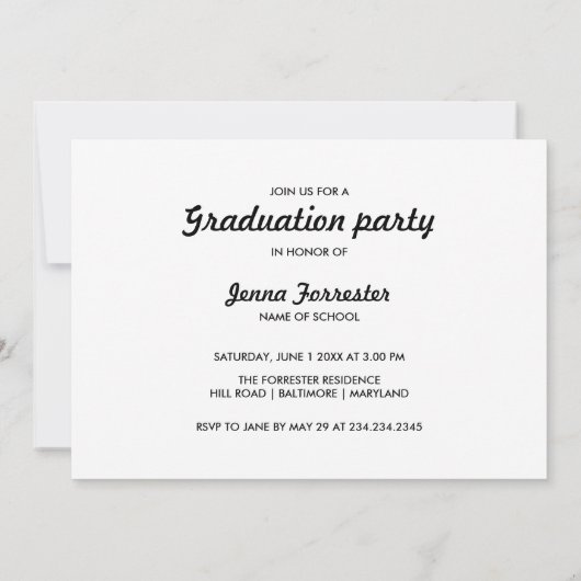 Afstuderen | Laat het avontuur beginnen | Eenvoudi Kaart (Achterkant)