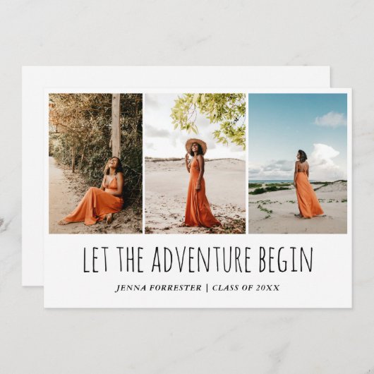 Afstuderen | Laat het avontuur beginnen | Eenvoudi Kaart (Voorkant / Achterkant)