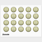 Afstuderen Laurel Wreath Gold Glitter Look Ronde Sticker (Vel)