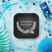 Afstuderen Laurel Wreath on Black Rock Papieren Bordje (Feest)