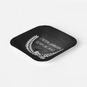 Afstuderen Laurel Wreath on Black Rock Papieren Bordje (Gebogen)