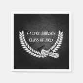 Afstuderen Laurel Wreath on Black Rock Servet (Voorkant)