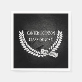 Afstuderen Laurel Wreath on Black Rock Servet