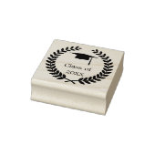 Afstuderen laurierkrans, mortier pet rubberstempel (Stempel)