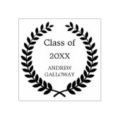 Afstuderen lauwerkrans monogram rubberstempel (Afrduk)