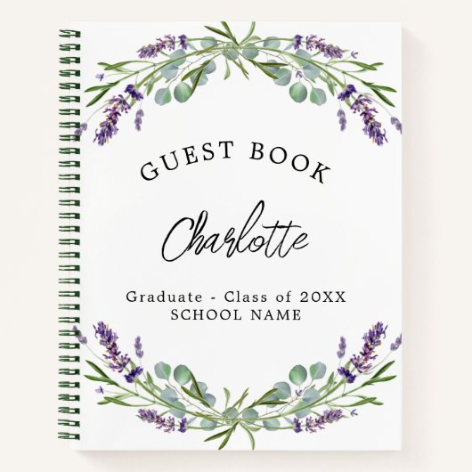 Afstuderen lavendel violet eucalyptus notitieboek (Voorkant)