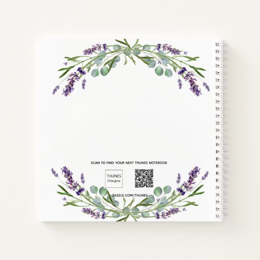 Afstuderen lavendel violet eucalyptus notitieboek (Achterkant)