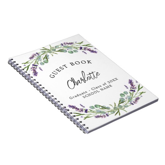 Afstuderen lavendel violet eucalyptus notitieboek (Rechterzijde)