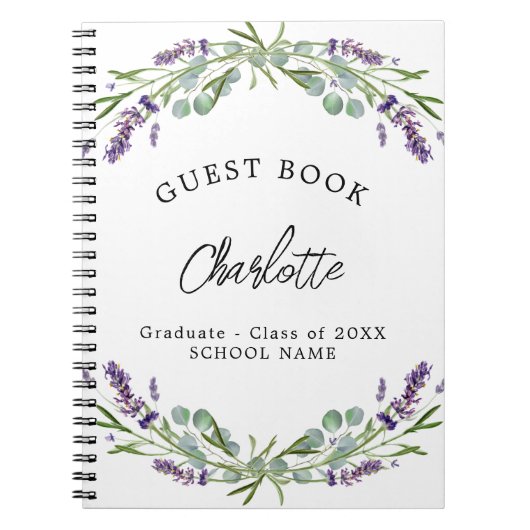 Afstuderen lavendel violet eucalyptus notitieboek (Voorkant)