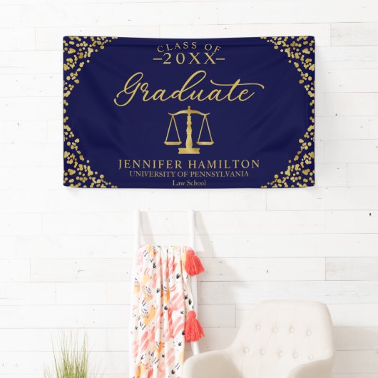 Afstuderen Law School Blauw Goud Afstuderen Banner (Insitu)