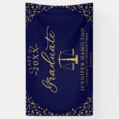 Afstuderen Law School Blauw Goud Afstuderen Banner (Verticaal)