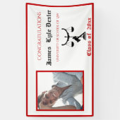 Afstuderen Law School Rood & Wit Schalen van Justi Spandoek (Verticaal)