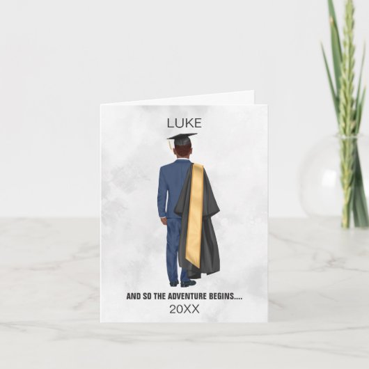 Afstuderen Leavers Gown & Pet Man Feestdagen Kaart (Voorkant)