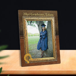 Afstuderen leder van Tan Faux Fotoplaat