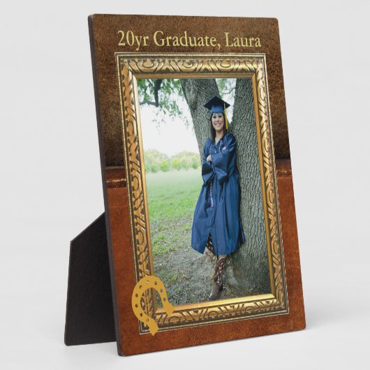 Afstuderen leder van Tan Faux Fotoplaat (Zijkant)