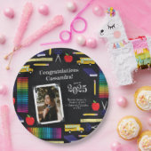 Afstuderen leerkrachten Onderwijs Chalkboard Portr Papieren Bordje (Feest)