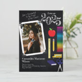 Afstuderen leerlingenonderricht in Chalkboard Kaart (Staand voorkant)