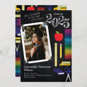 Afstuderen leerlingenonderricht in Chalkboard Kaart (Voorkant / Achterkant)