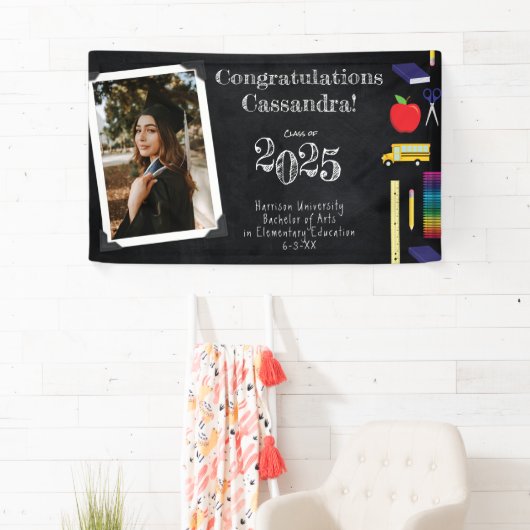 Afstuderen leerlingenonderricht in Chalkboard Spandoek (Insitu)